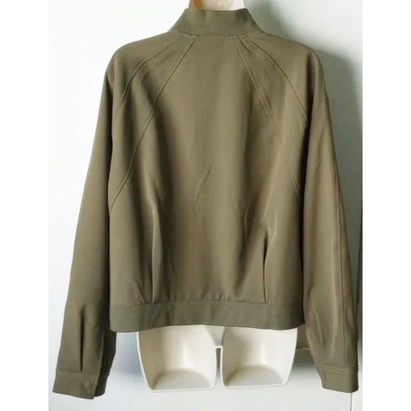 Athleta Endless Bomber Jacket L Khaki Green - Picture 3 of 10